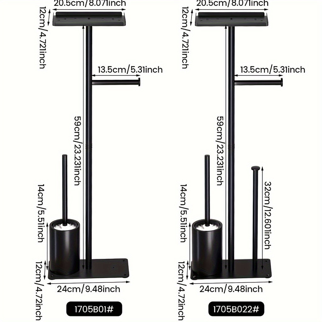 Space-Saving Bathroom Organizer with Toilet Brush and Tissue Holder - Moisture-Proof, Wall-Mounted Storage Rack for Easy Access