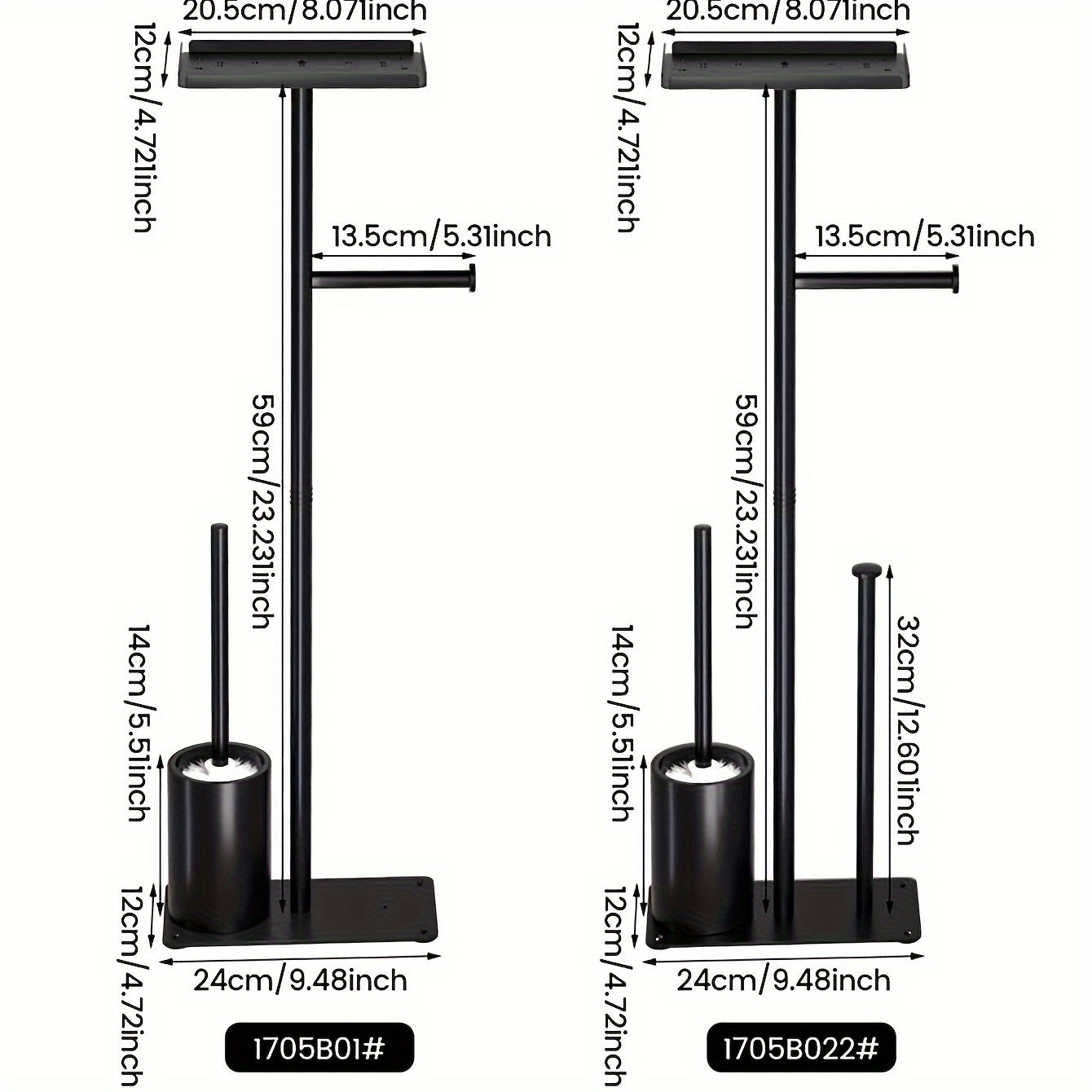 Space-Saving Bathroom Organizer with Toilet Brush and Tissue Holder - Moisture-Proof, Wall-Mounted Storage Rack for Easy Access