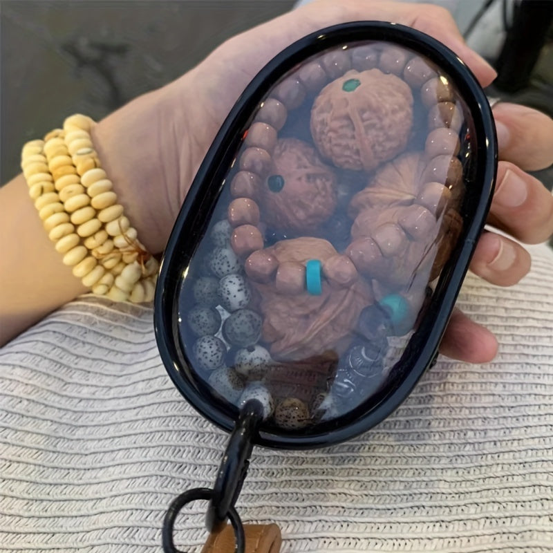 2pcs mini and portable transparent cable organizer box for storing data cable chargers, headphones, jewelry, etc., keychain bags for outdoor travel