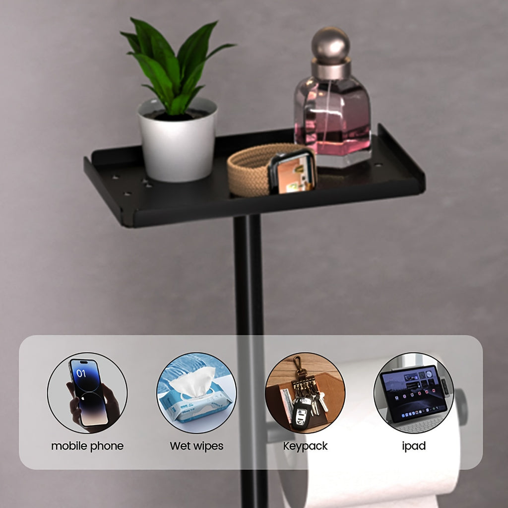 Space-Saving Bathroom Organizer with Toilet Brush and Tissue Holder - Moisture-Proof, Wall-Mounted Storage Rack for Easy Access