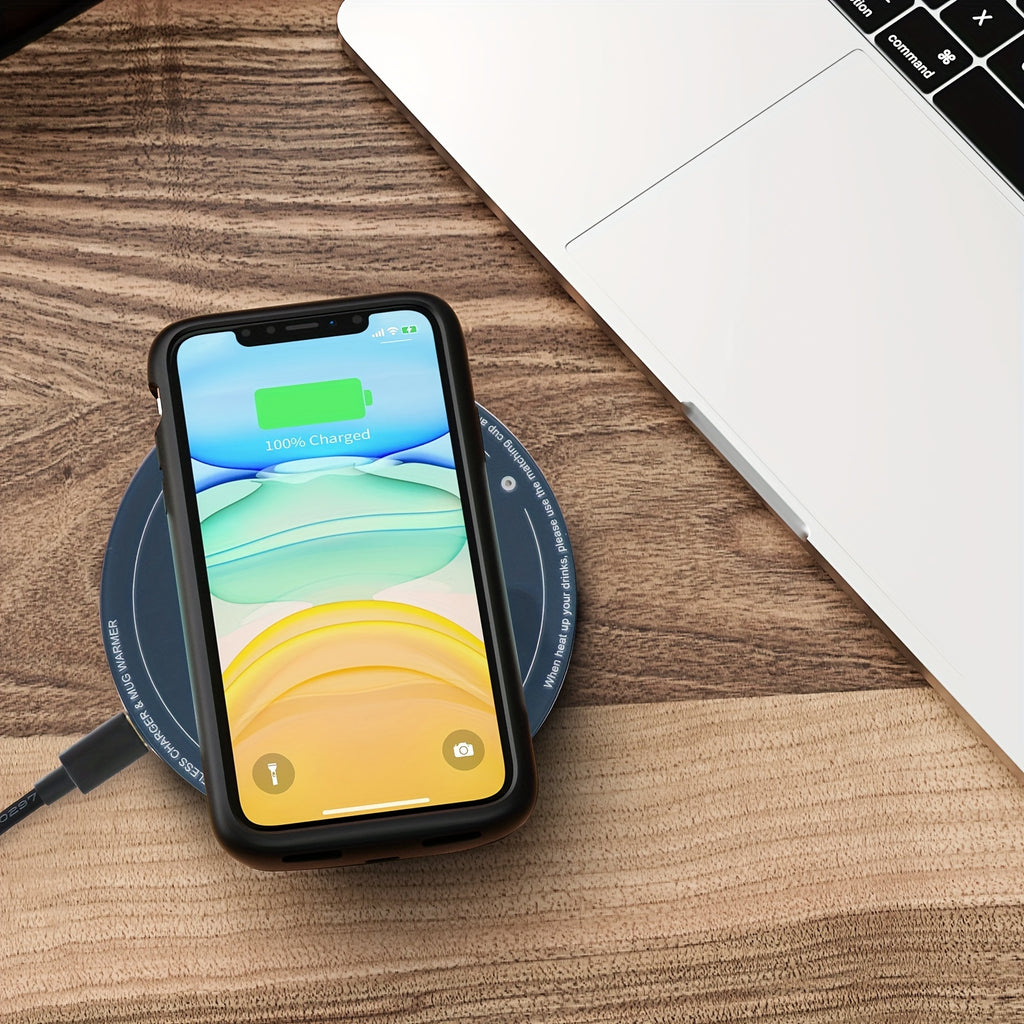 Self Heating Coffee Mug With 15W Wireless Charging Pad - 131°F/55°C Smart Temperature Control, Suitable For Office & Home (380 ML/13 Fl Oz) - Energy Efficient, Modern Design.