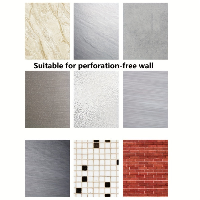 No-Drill, Space-Saving Black Wall-Mounted Bathroom Organizer - Mold-Resistant Plastic Storage Basket for Cosmetics & Shower Essentials