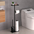 Space-Saving Bathroom Organizer with Toilet Brush and Tissue Holder - Moisture-Proof, Wall-Mounted Storage Rack for Easy Access