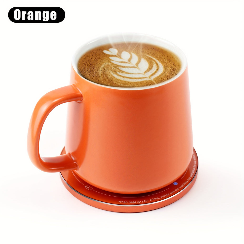 Self Heating Coffee Mug With 15W Wireless Charging Pad - 131°F/55°C Smart Temperature Control, Suitable For Office & Home (380 ML/13 Fl Oz) - Energy Efficient, Modern Design.