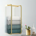 Elegant Brushed Golden Wall-Mounted Towel Rack for Bathroom - Space-Saving Rolled Bath Towel Holder with Stainless Steel Frame, Ideal for Organizing Small Spaces, Bathroom Organizer|Modern Wall Mount|Stainless Steel Frame, To