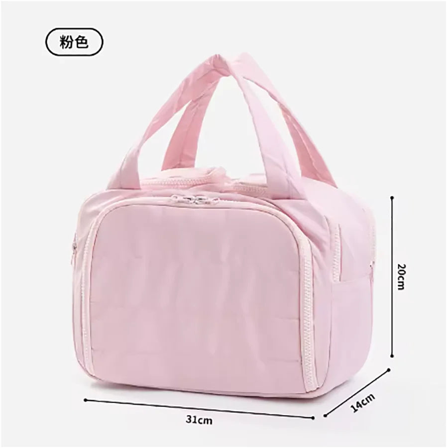 Multi-Opening Quilted Simple and Stylish Solid Color Portable Travel Toiletry and Makeup Bag, Multifunctional Large Capacity Lightweight Soft Stain-Resistant Large Opening Unisex Toiletry Bag, with Dry and Wet Separation Func