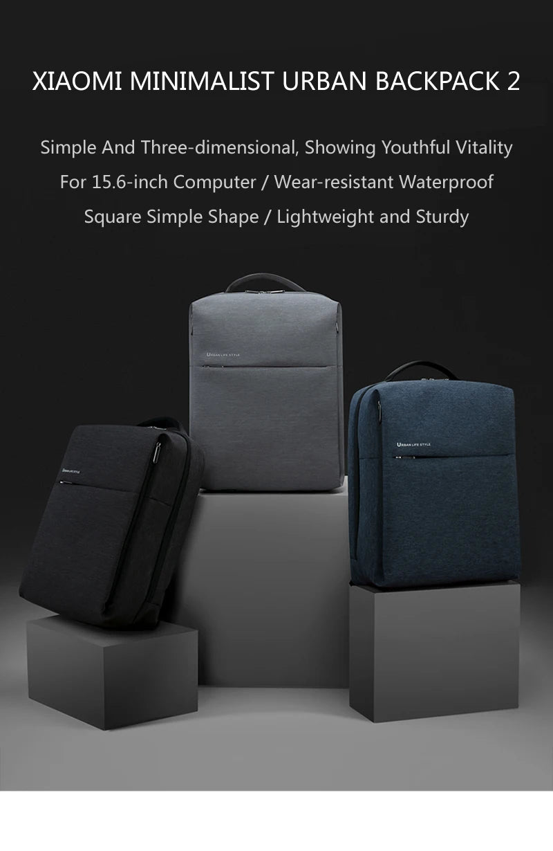 original Xiaomi Backpack Mi Minimalist Urban Life Style Polyester Backpacks for School Business Travel Men's Bag Large Capacity
