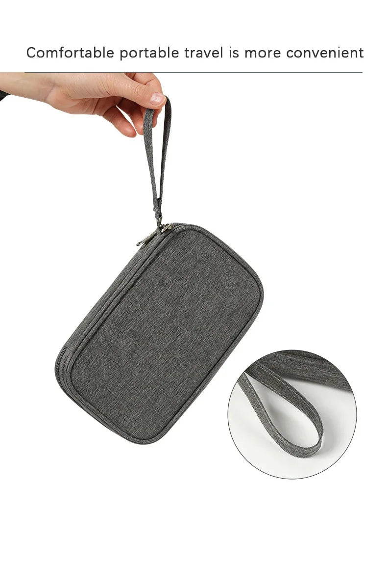 Travel Organizer Bag Cable Storage Organizers Pouch Carry Case Portable Flat waterproof digital double-layer storage bag