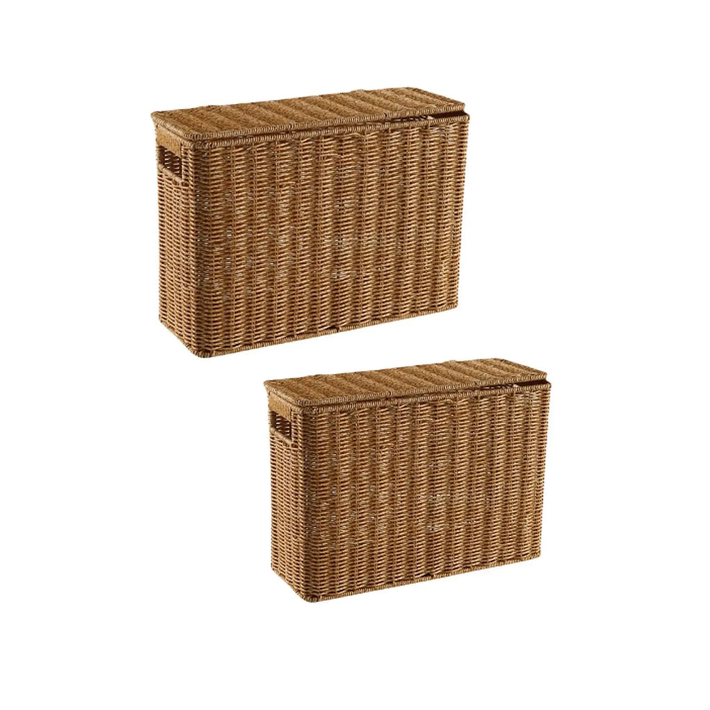 Narrow and Tall Storage Box Decorative Storage Bin Storage Bins Lightweight Laundry Case Magazine Toys Container Bins With Lid