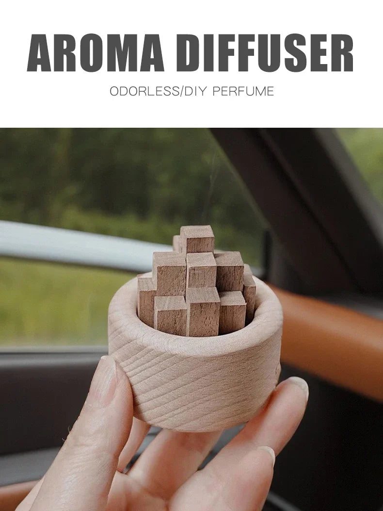No Perfume Wood Aroma Diffuser Home Fragrance Accessories Room Decor Wooden Ornaments Aromatherapy Car Air Freshener Decorations