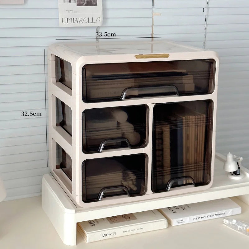 Desktop Organizer Box Der Sle Office Desk Cosmetic Storage Ra Dormi Home Study Desk Arrangement Plastic Rectangle