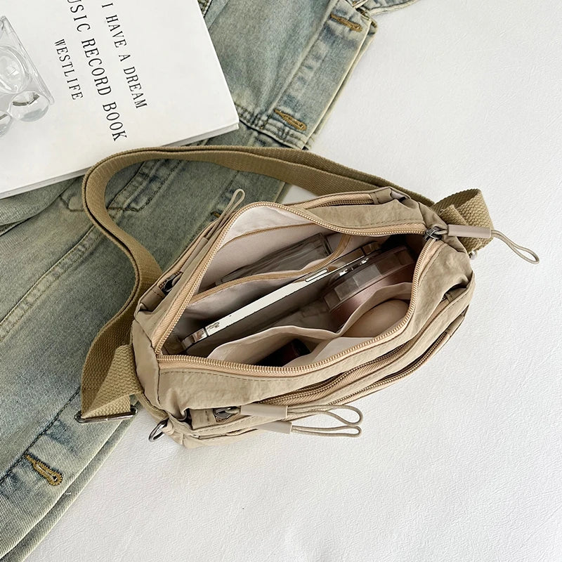 Crossbody bag for ladies - new trendy canvas shoulder bag that is versatile and fashionable, lightweight and spacious, featuring