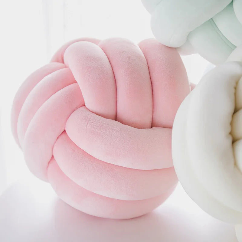 Knot Pillow Ball Round Throw Pillows Home Decor Cushion Decorative Aesthetic Handmade Throw Pillows Khaki Cream Pink White Black