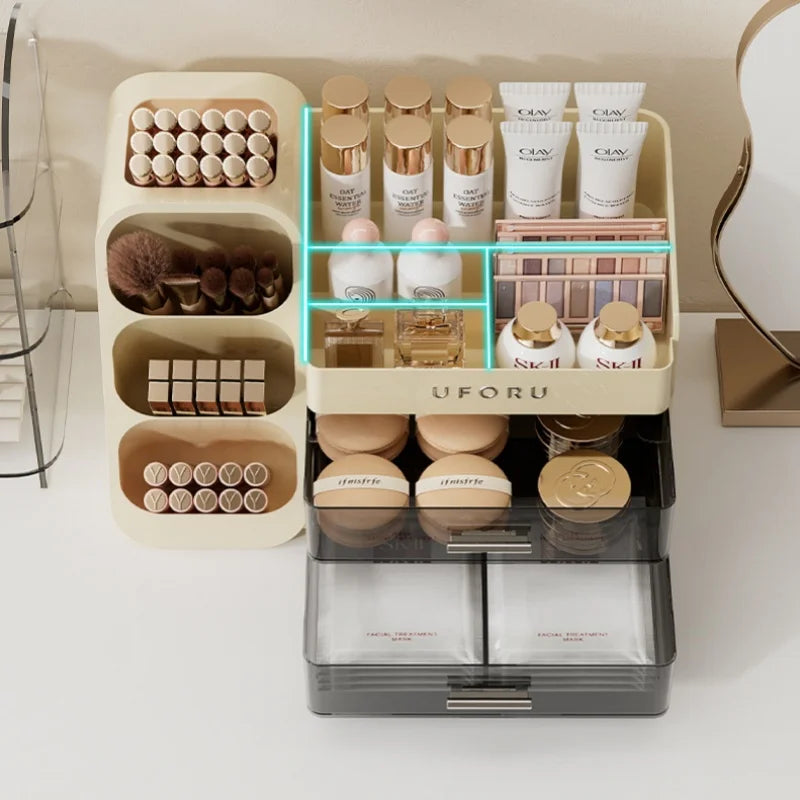 Cosmetics Storage Box Home Dressing Table High-end Large Multi-functional Compartmentalized Storage Rack Pratical New Arrival