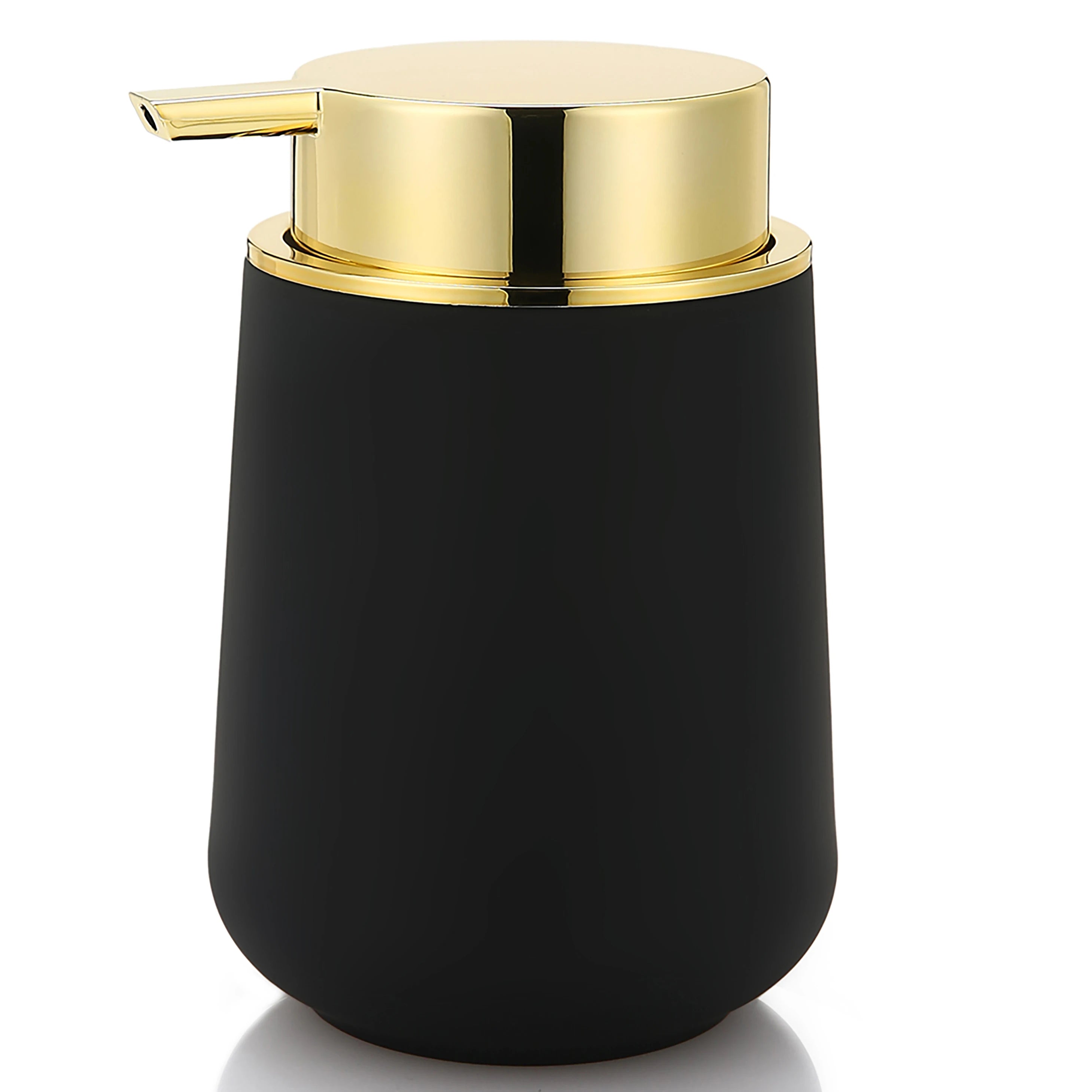 Matte Black Liquid Hand Soap Dispenser Plastic 11oz - Modern Minimalist Style for Bathroom & Kitchen Countertop Refillable