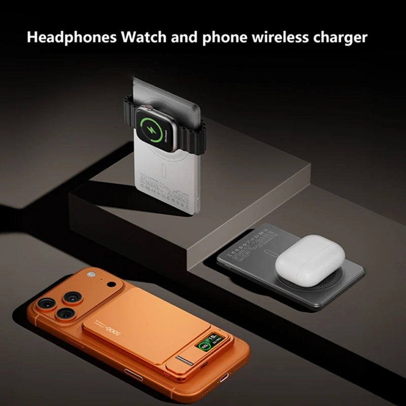 10000mAh Slim Original Power Bank For MagSafe,Magnetic Wireless 20W Fast Charging Portable Battery For iPhone 12-17 iWatch New