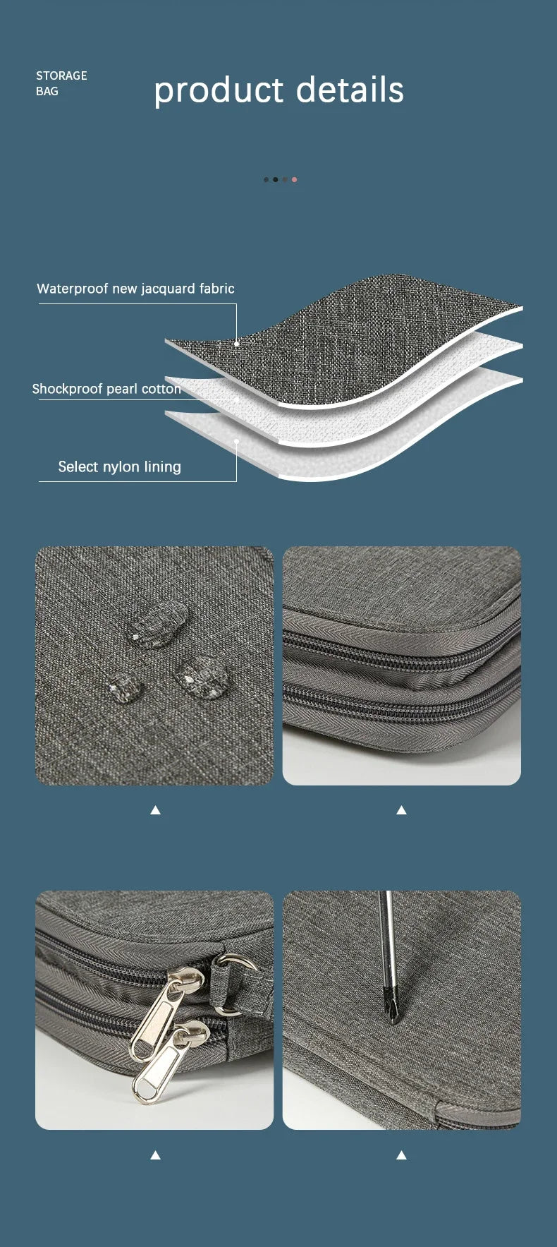 Travel Organizer Bag Cable Storage Organizers Pouch Carry Case Portable Flat waterproof digital double-layer storage bag