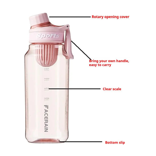 750/1000ml Reusable Water Bottle with Tea Infuser High-Capacity BPA Free Leak-Proof Design for Travel OutdoorSports  & Car Use