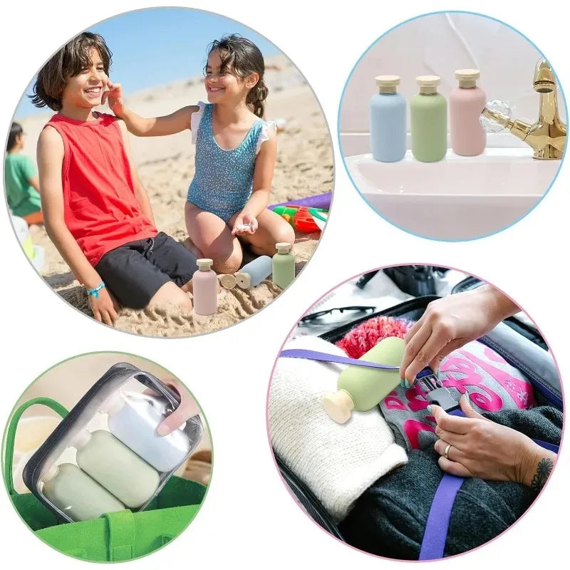 3Pcs for Shampoo Travel Bottles for Toiletries 200ml Refillable Squeeze Travel Container Sub Package Squeeze Bottles
