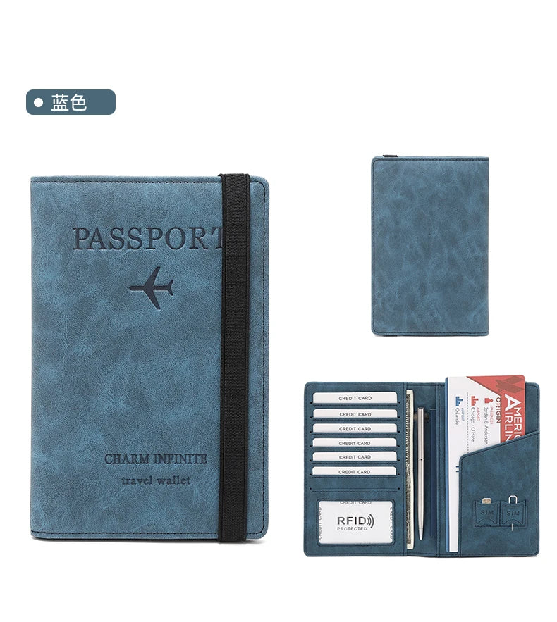 RFID Anti-Theft Brush Passport Bag, Passport Holder, Travel Ticket, Simple Fashion, Multi-Functional Passport Holder