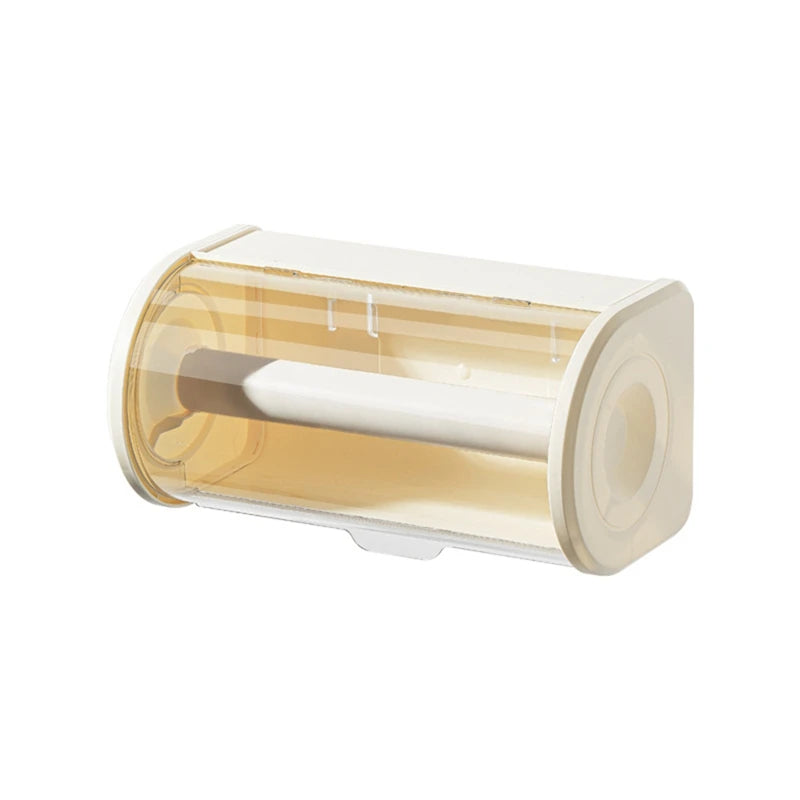 Bathroom Paper Towel Organizer Large Roll Wall Mount Holder With Clear Dustproof Cover Modern Tissue Dispenser Storage