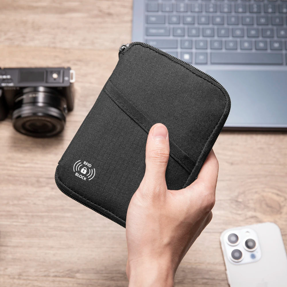 Passport Pouch，Travel Wallet with RFID Blocking - Premium Document Organizer Case for Men and Women - Holds Passports, Cards