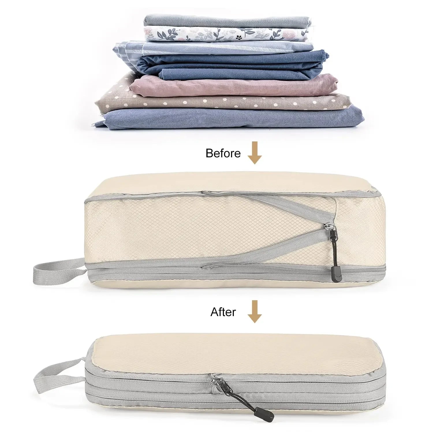 Travel Luggage Organizer Compression Packing Cubes for Carry on Luggage Large Capacity Suitcase Bags Set Waterproof Storage Bags