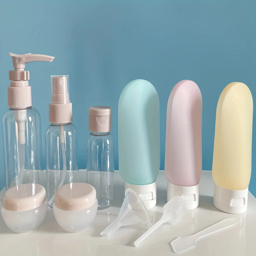 Travel Bottles for Toiletries,Approved Travel Size Toiletries Containers, Travel Bottles Set with Labels Leakproof Squeezable Re