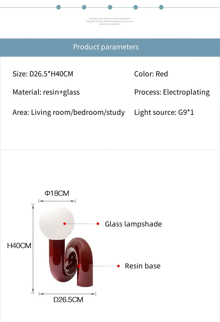 Modern glass spherical table lamp hotel children's room bedroom living room minimalist art model room decoration table lamp