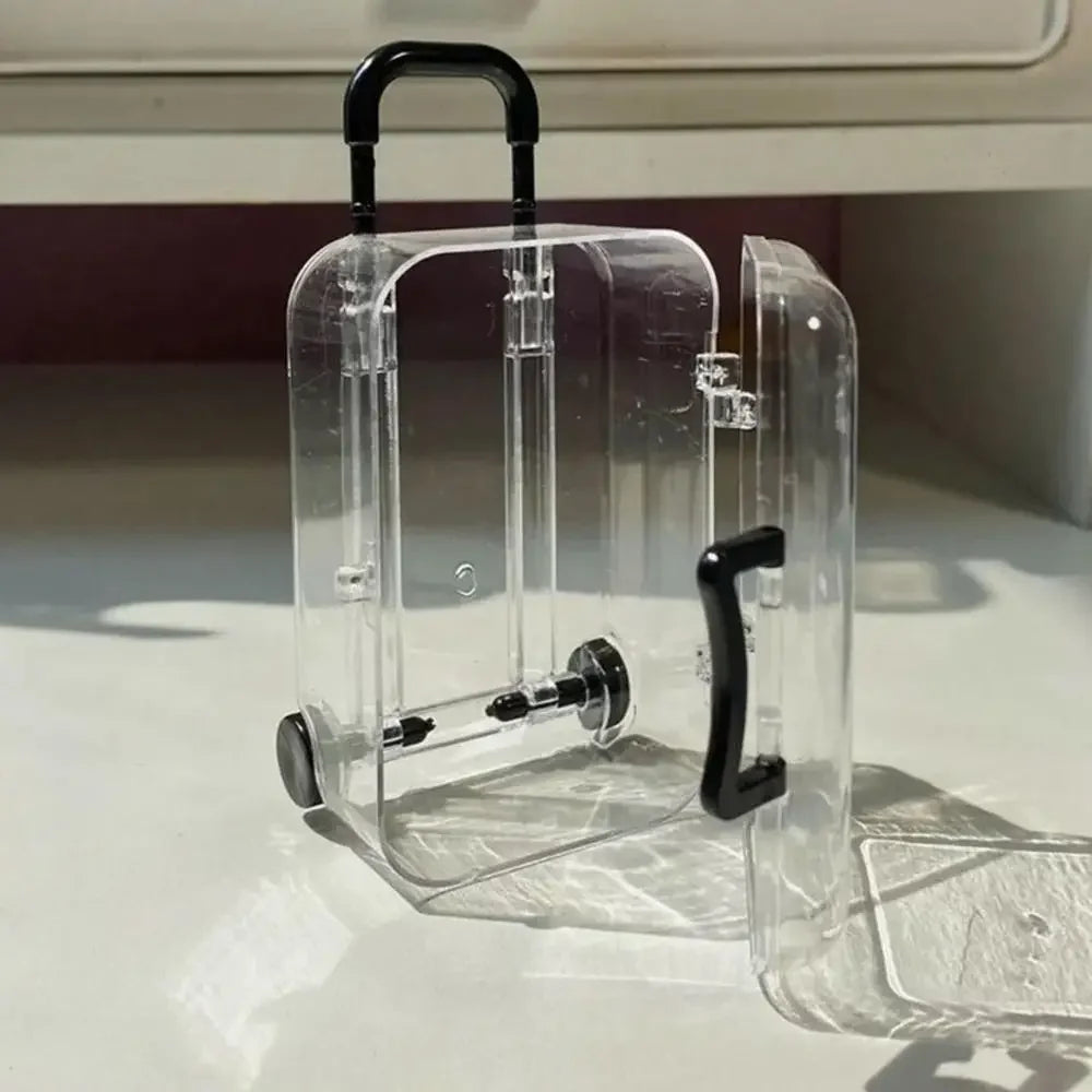 Mini Luggage Storage Box Cute Clear Suitcase Candy Box Creative Wedding Candy Box Small Trolley Case Jewellery Organiser