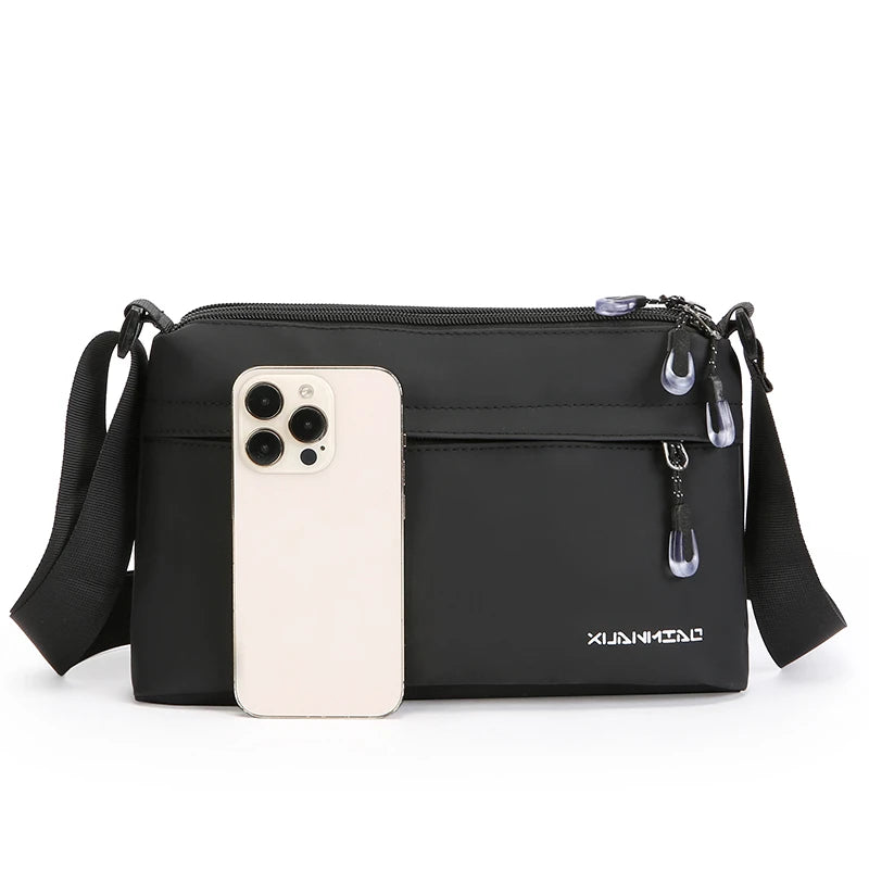 Crossbody bag, unisex, suitable for daily commuting, cell phone bag, horizontal style messenger bag