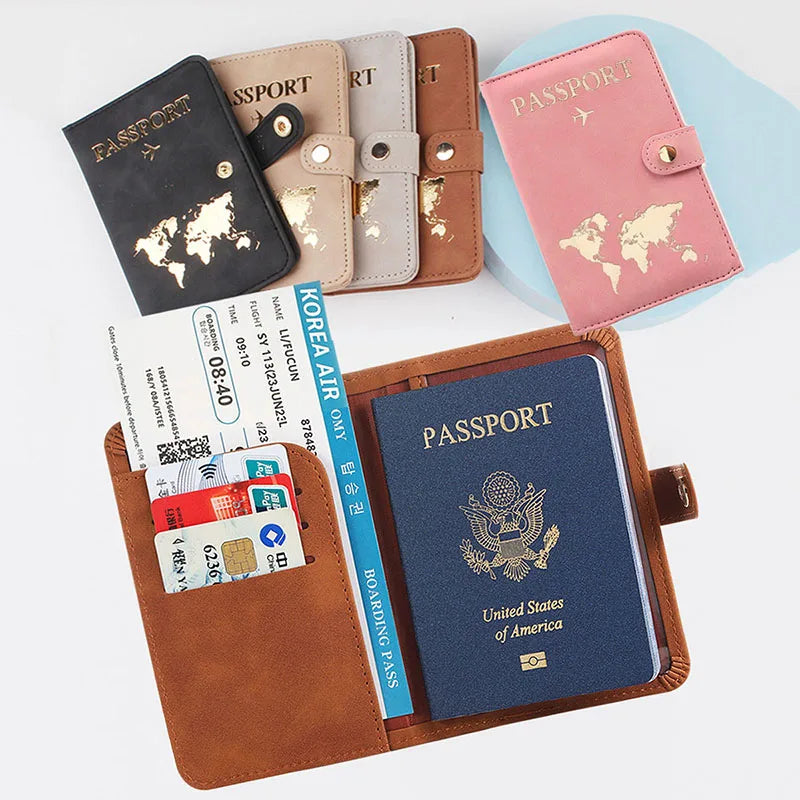 Passport Case Vintage Leather Pattern Passports Holder Women Man ID Bank Credit Card Organizer Storage Case/Travel Accessories