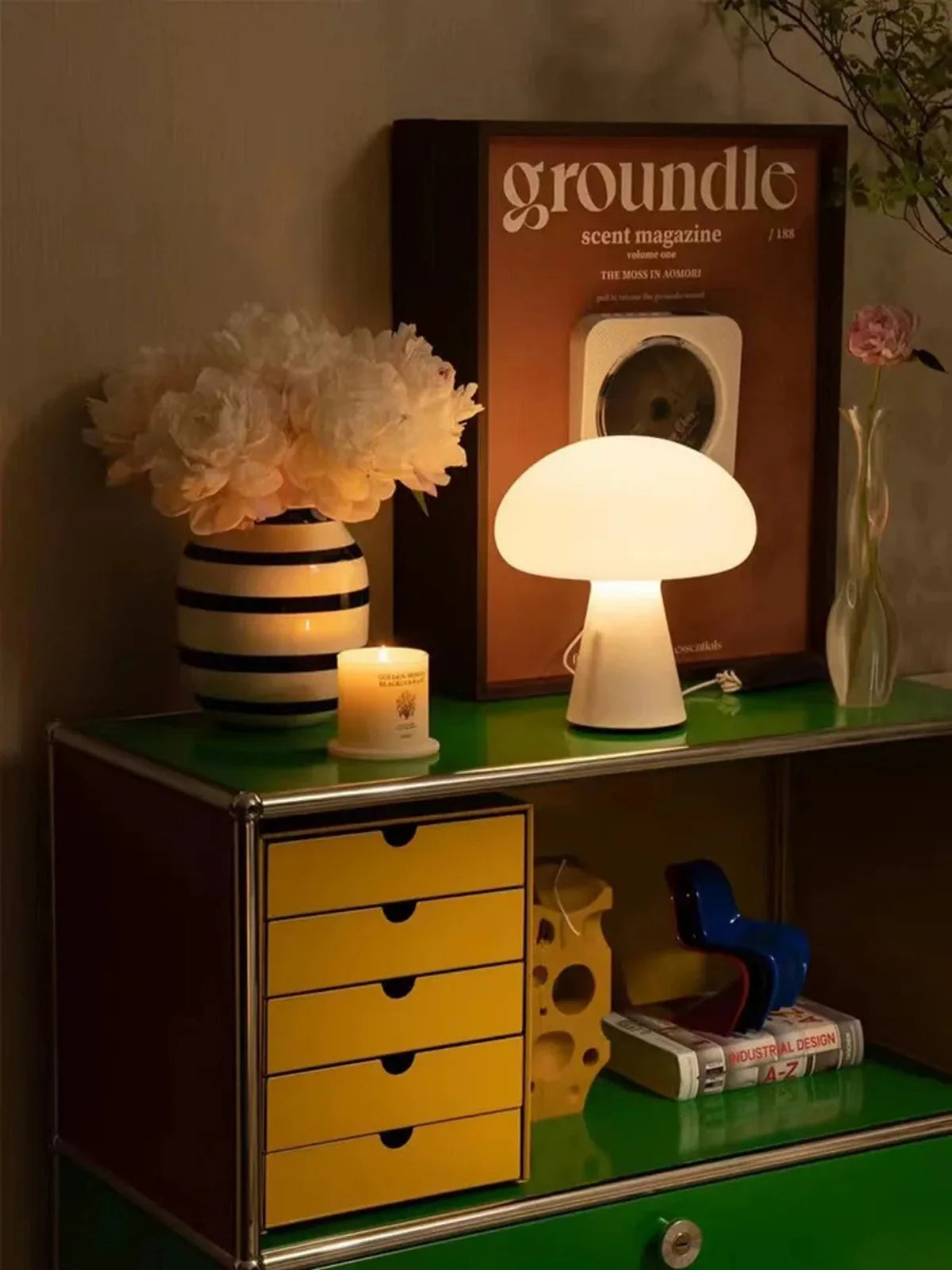 Classic Mushroom Table Lamp Modern Bauhaus Art Table Lamp Bedroom Bedside Lamp Danish Designer Orange Decorative Table Lamp