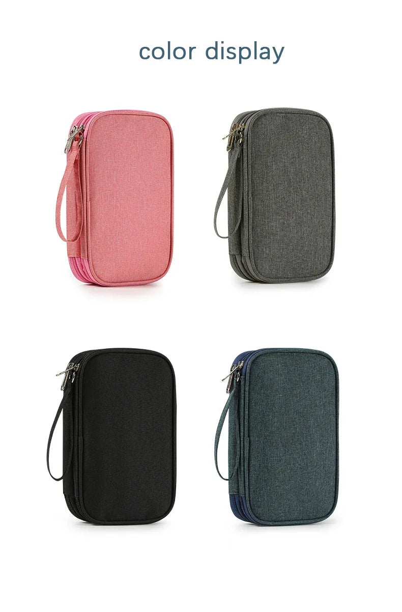 Travel Organizer Bag Cable Storage Organizers Pouch Carry Case Portable Flat waterproof digital double-layer storage bag