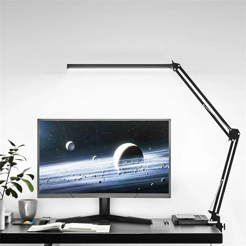 LED Desk Lamp for Home,Reading,Adjustable Eye-Caring Desk Light with Clamp, 3 Color Modes,10 Brightness Table Lamps