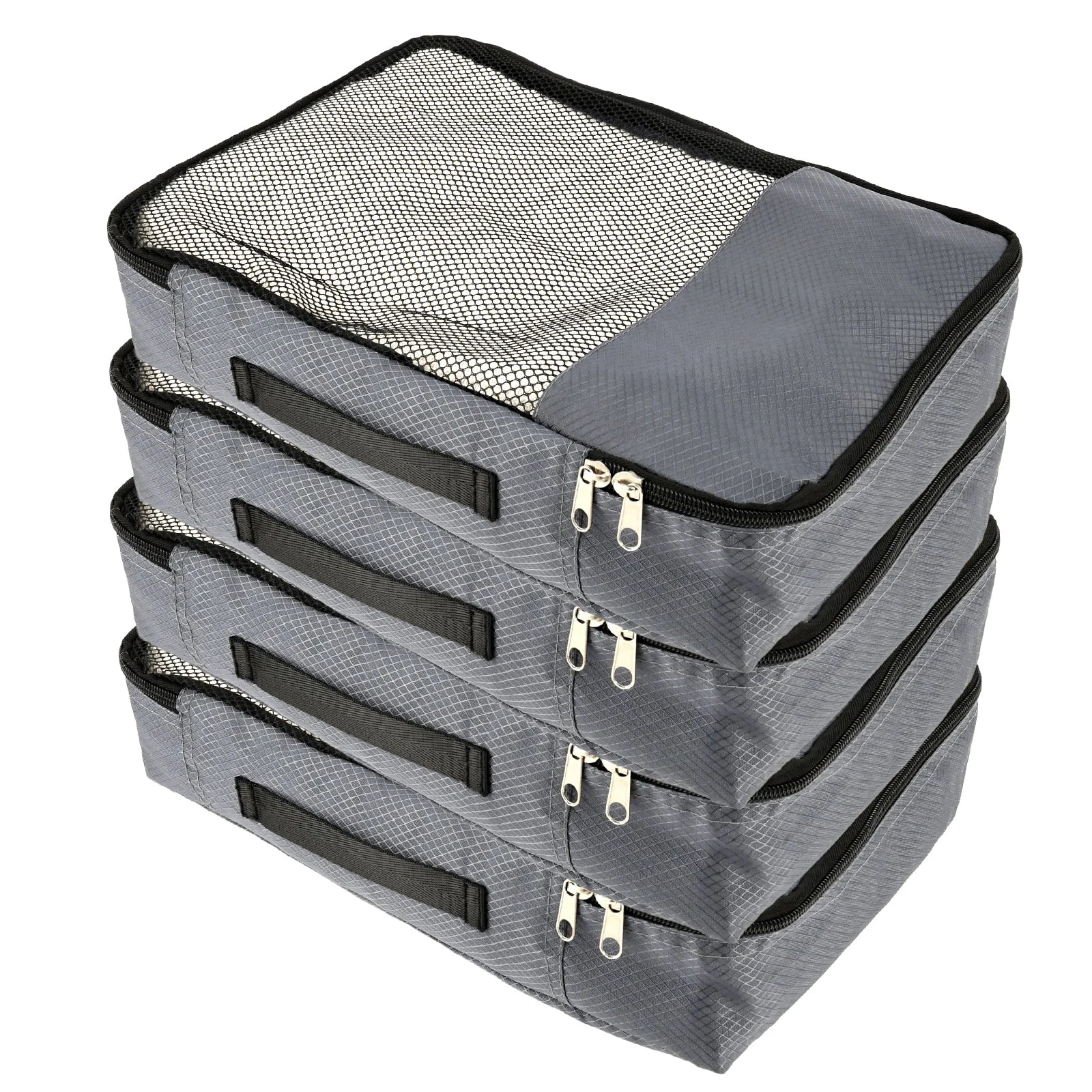 4 Pcs Travel Compressed Packing Cubes Storage Bag With Shoe Bag Mesh Waterproof Portable Suitcase Handbag Luggage Organizer