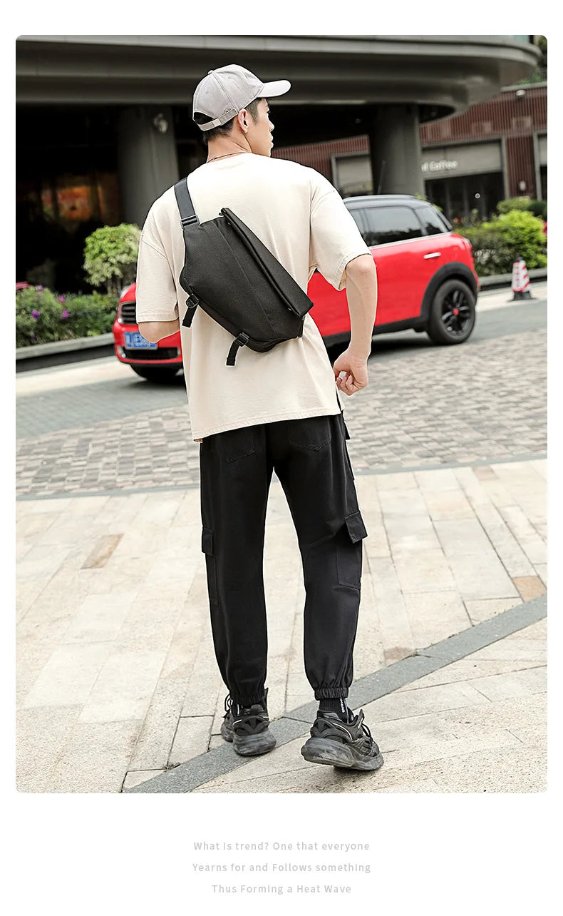X001 Crossbody Bag Men's Bag  Work Clothes Motorcycle Backpack Functional Postman Riding Single Shoulder Bag Small Men's Bag