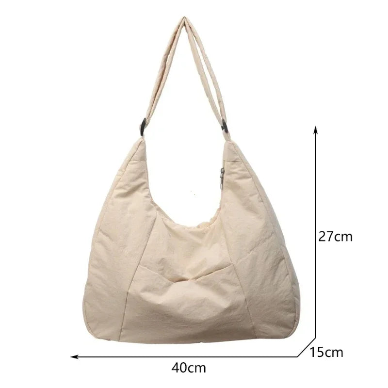 Trendy Women's Soft Cloth Shoulder Bag Solid Color Student 2026 Spring Y2k Casual Style Big Handbags Crossbody Bags for Women
