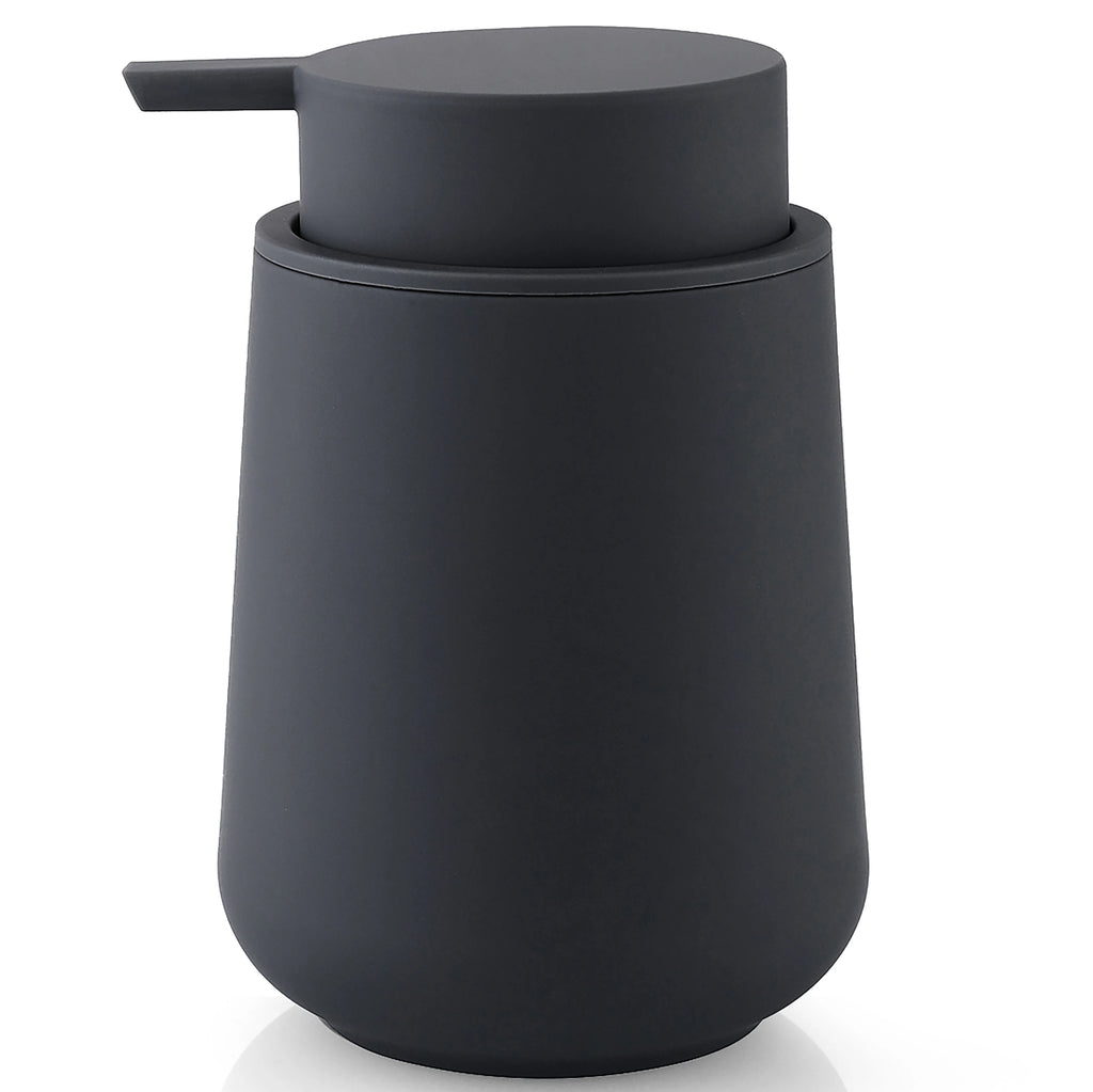 Matte Black Liquid Hand Soap Dispenser Plastic 11oz - Modern Minimalist Style for Bathroom & Kitchen Countertop Refillable