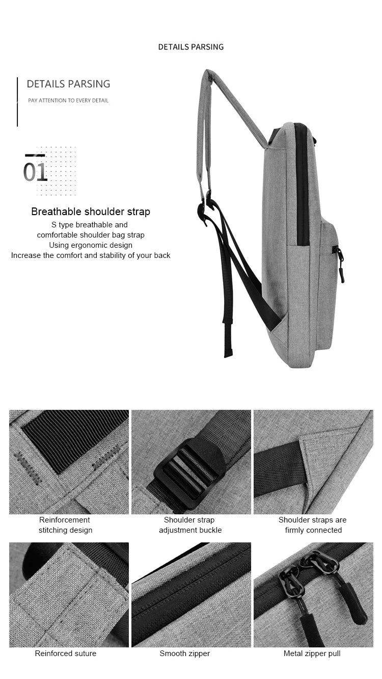 Minimalist Backpack for 13" 14" Laptop Man Bag Multi-use Women Men Work Bag Pack Waterproof Thin Casual Fashion Computer Backbag