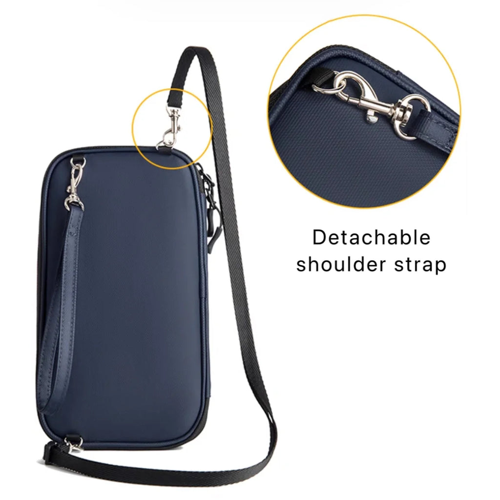 Travel Document Organizer Passport Holder Bag Waterproof Passport Holder with RFID Blocking Passport Wallet Pocket Family Trip