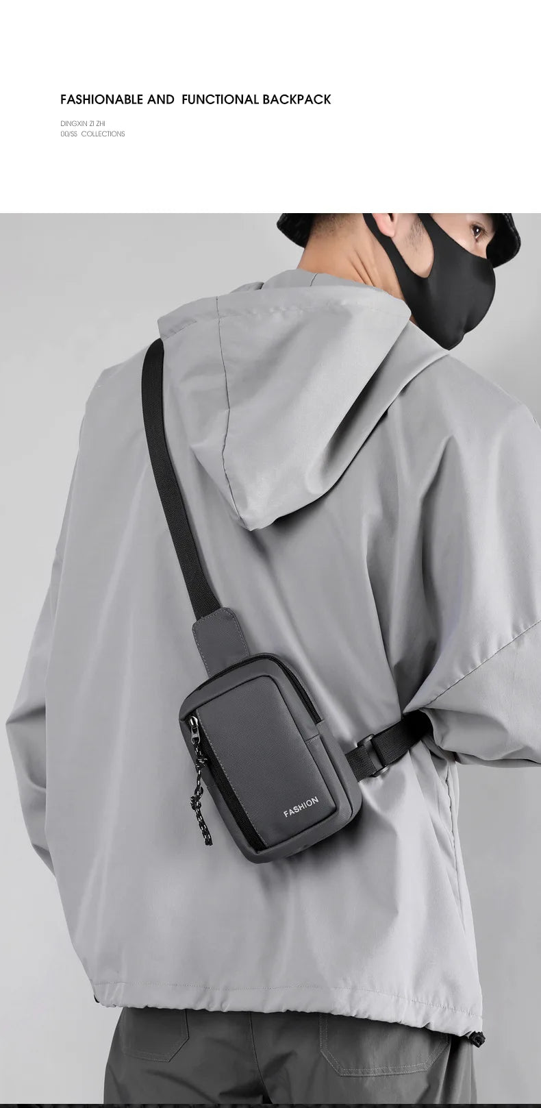 Crossbody Bag Men, Shoulder Bag Casual Travel Outdoor Nylon Crossbody Large Capacity Multifunctional Street Men Bag Mens Bags