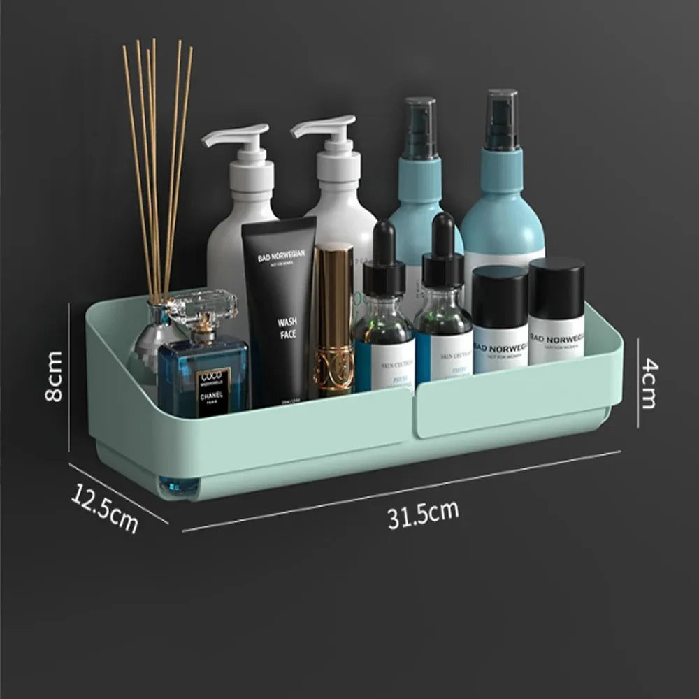 Bathroom  Kitchen Convenience Rack Shelf Makeup Storage Organizer Shower Shelf Cosmetics Shampoo Rack  Wall Spice No Drilling