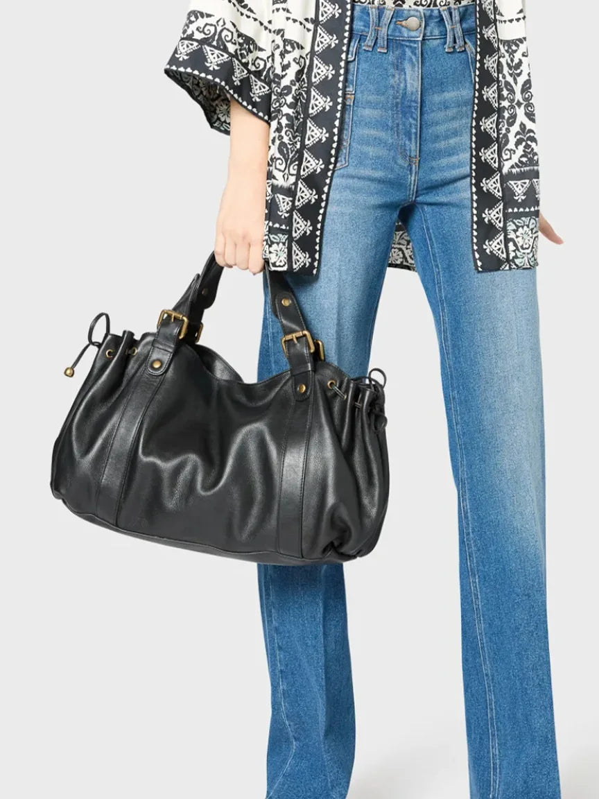 Women's Crossbody Simple Handbag Commuter Shoulder Boston Bag Stylish Versatile Work Bag Soft Polyester Interior