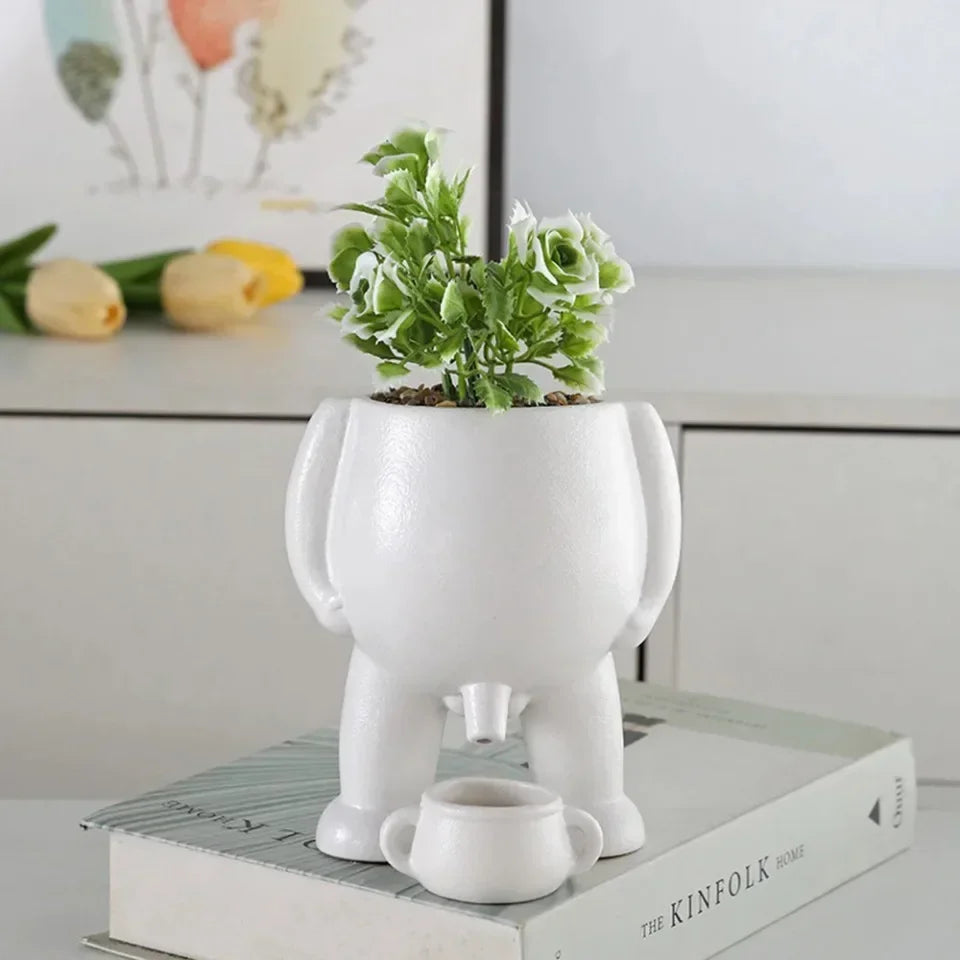 Succulent Ceramic Flowerpot Light Luxury Flowerpot Manufacturing Human Creative Flowerpot Desktop Simple Decorative Flowerpot