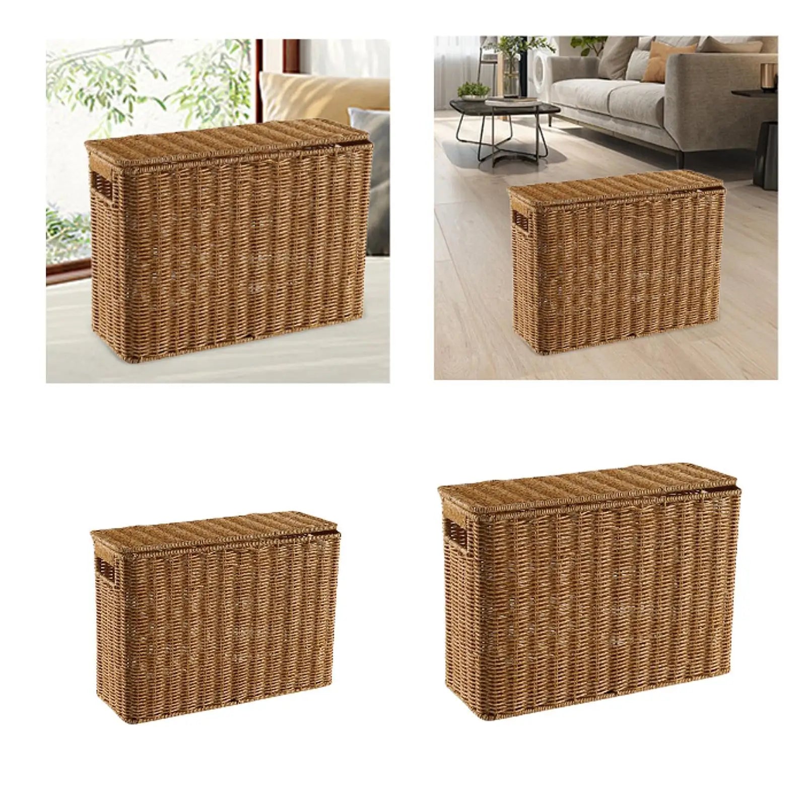 Narrow and Tall Storage Box Decorative Storage Bin Storage Bins Lightweight Laundry Case Magazine Toys Container Bins With Lid