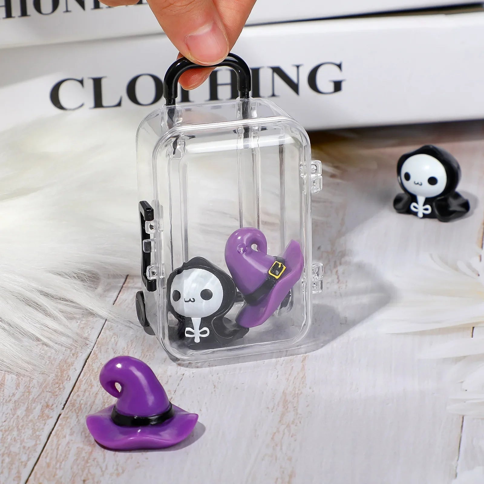 Mini Luggage Storage Box Cute Clear Suitcase Candy Box Creative Wedding Candy Box Small Trolley Case Jewellery Organiser