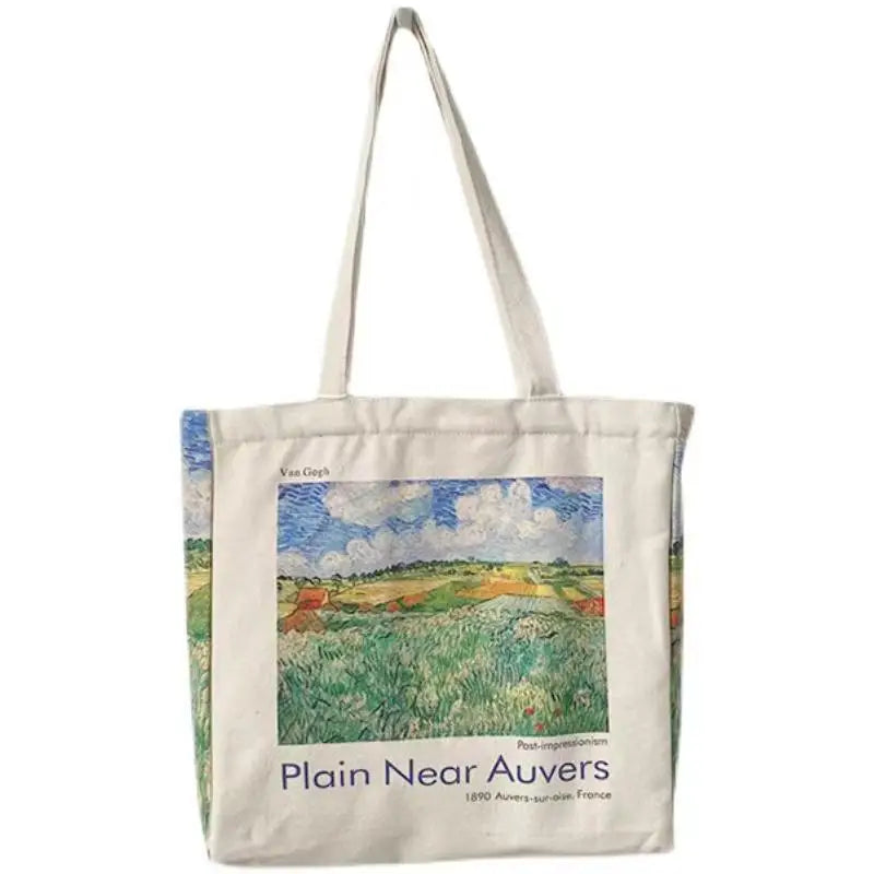 Van Gogh Morris Shoulder Bags for Women Vintage Shopping Bag with Handle Zipper Casual Canvas Tote Bag Bolsa Feminina