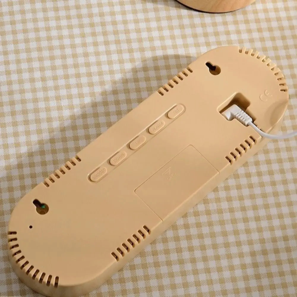 Minimalist Design Digital Wall Clock Silent Operation Nordic Style Alarm Clock Temperature Date Display Hanging Mount