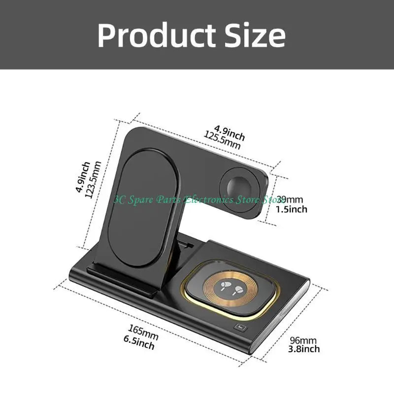 SZ Highly Speed 15W Wireless Charging Pad, 3 in 1 Design Wireless Charging Station for Efficient Phone Charging